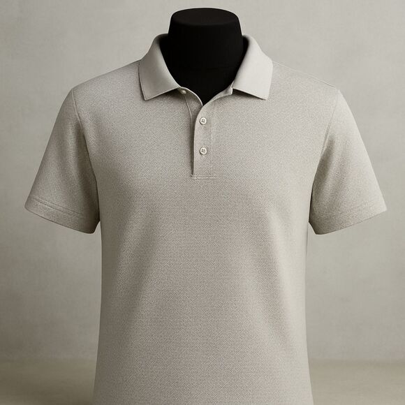 Van Heusen Other - Van Heusen Studio Men’s Slim Fit Polo Shirt XL – Textured White & Gray Pattern